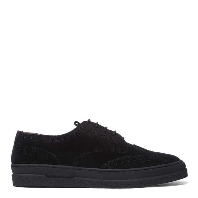 H by Hudson Black Suede Alford Brogue Shoes