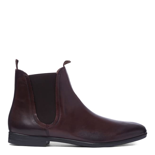 H by Hudson Brown Leather Atherstone Classic Chelsea Boots
