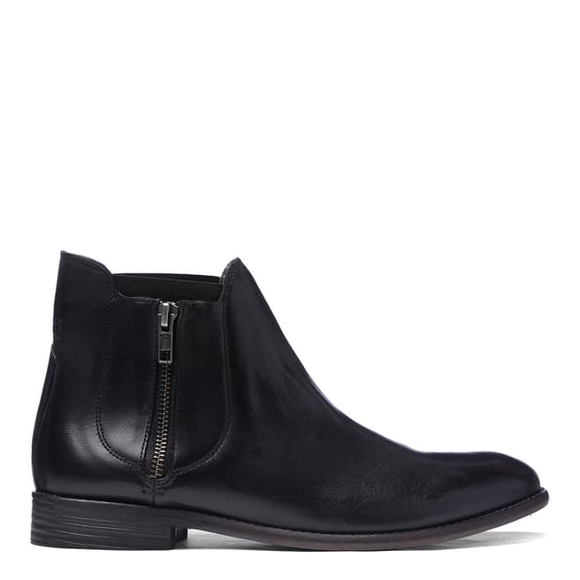 H by Hudson Black Leather Algoma Chelsea Boots 