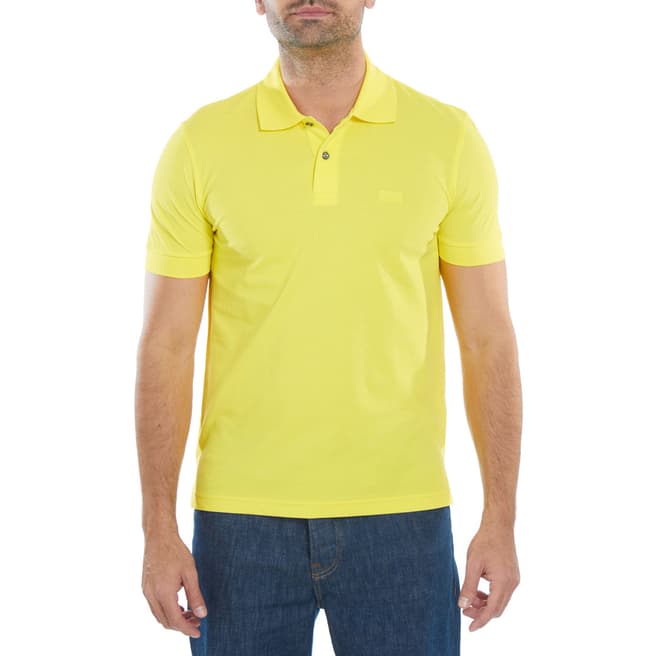 BOSS Green Yellow Logo Cotton Polo Shirt
