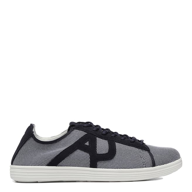 Armani Jeans Navy And White AJ Low Top Lace Up Sneakers