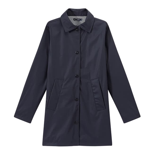 Petit Bateau Dark Navy Overcoat Style Waterproof Raincoat