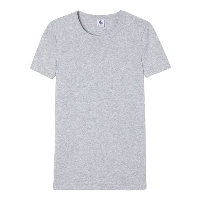 Petit Bateau Grey Heritage Rib Cotton T-Shirt