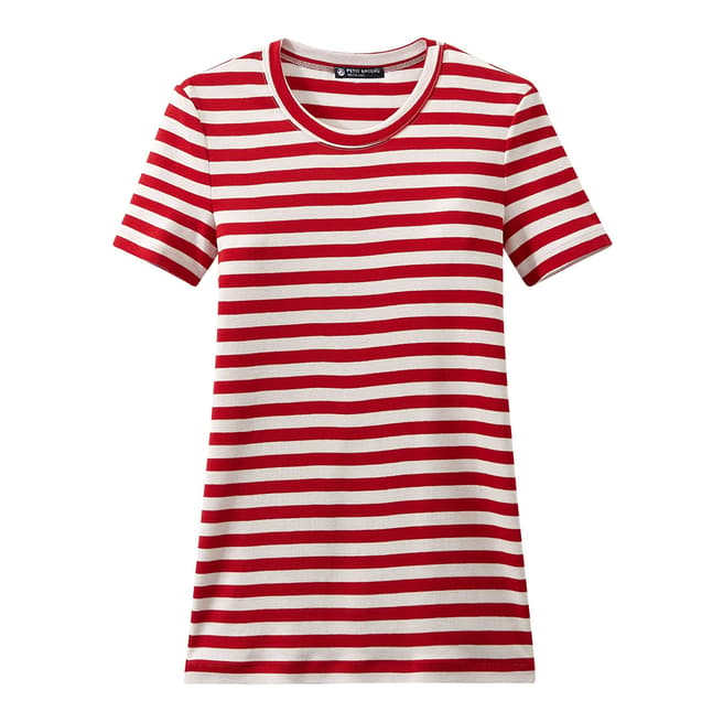 Petit Bateau Red/White Heritage Striped Rib T-Shirt