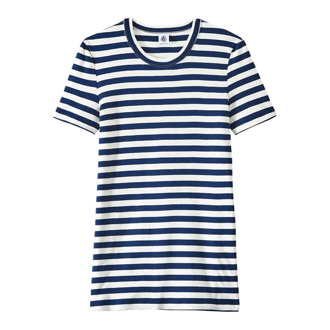 Petit Bateau Navy/White Heritage Striped Rib T-Shirt