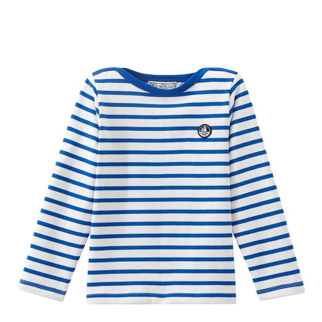 Petit Bateau Blue Long Sleeve Striped T-Shirt
