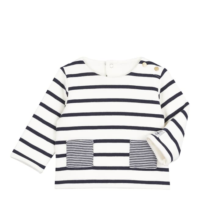 Petit Bateau Baby's Unisex Navy Striped Sailor Sweater