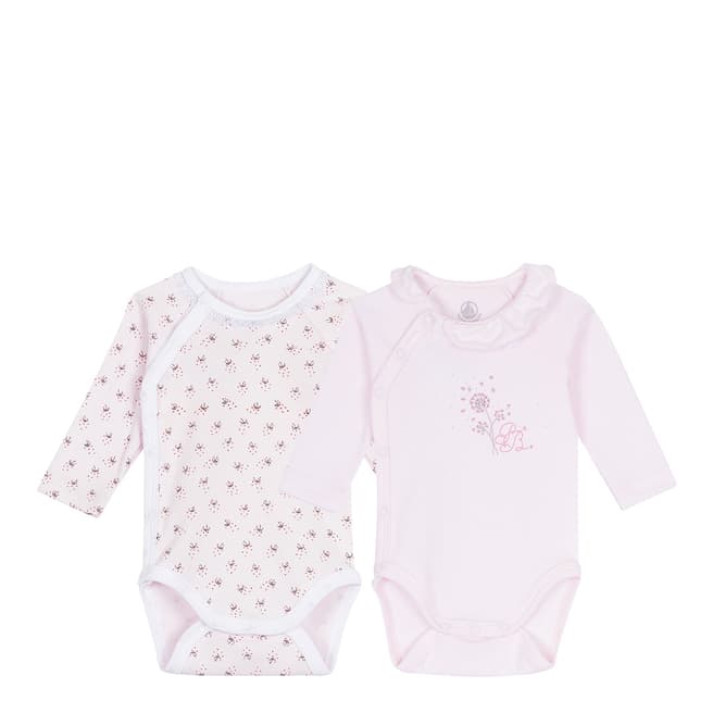 Petit Bateau Baby Girl's Set of 2 Newborn LongSleeved Bodysuits