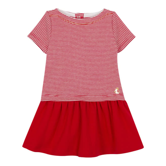 Petit Bateau Baby Girl's Red Milleraies Striped Dress