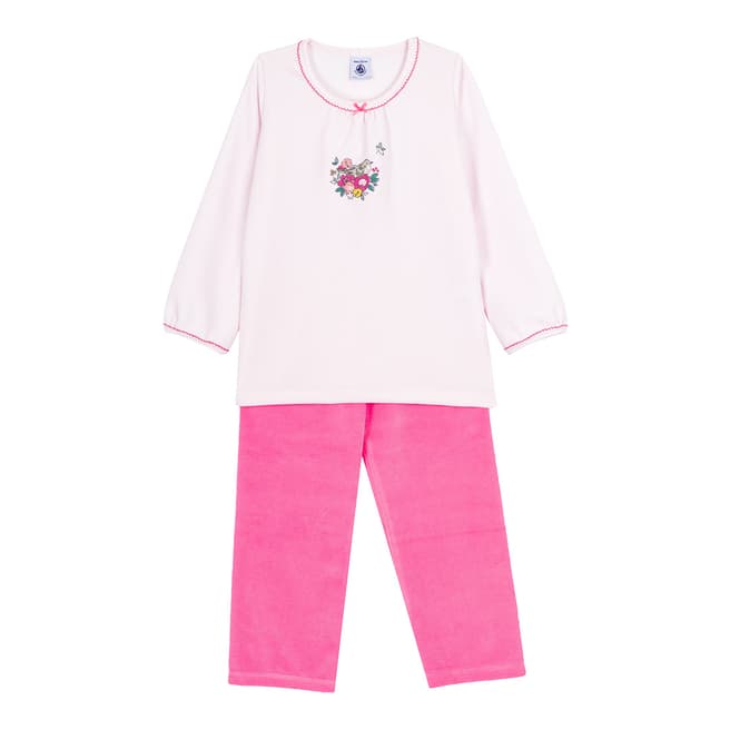 Petit Bateau Pink Velour Pyjamas