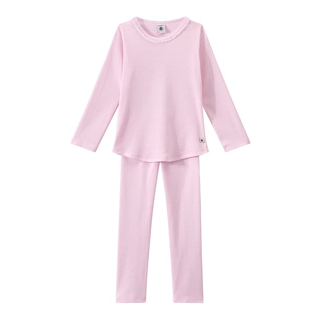 Petit Bateau Pink Milleraies Striped Pyjamas