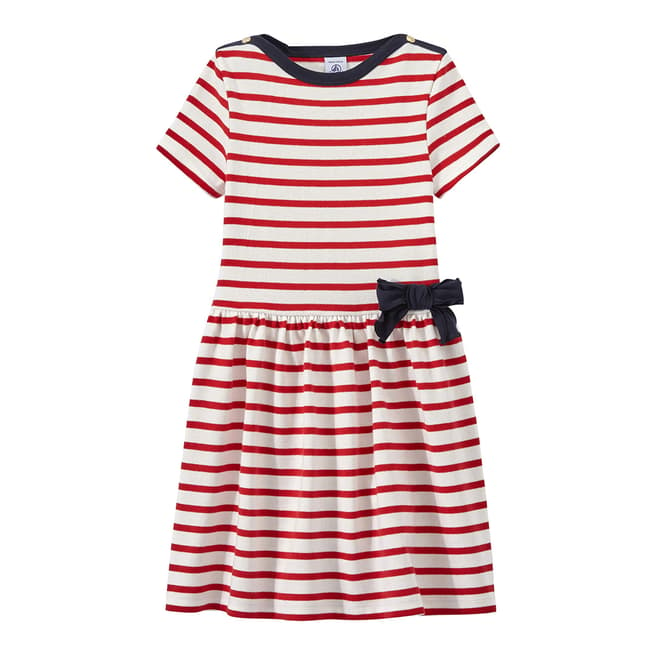 Petit Bateau Red/Navy Striped dress