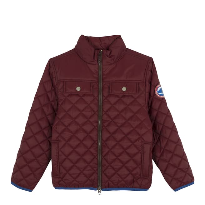 Petit Bateau Red Quilted Nylon Puffy Jacket