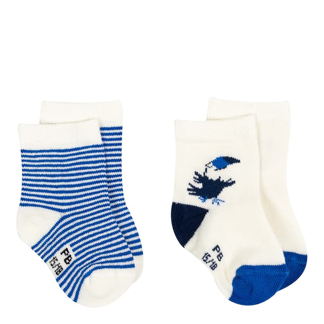 Petit Bateau Baby Boy's Blue Two Sock Set