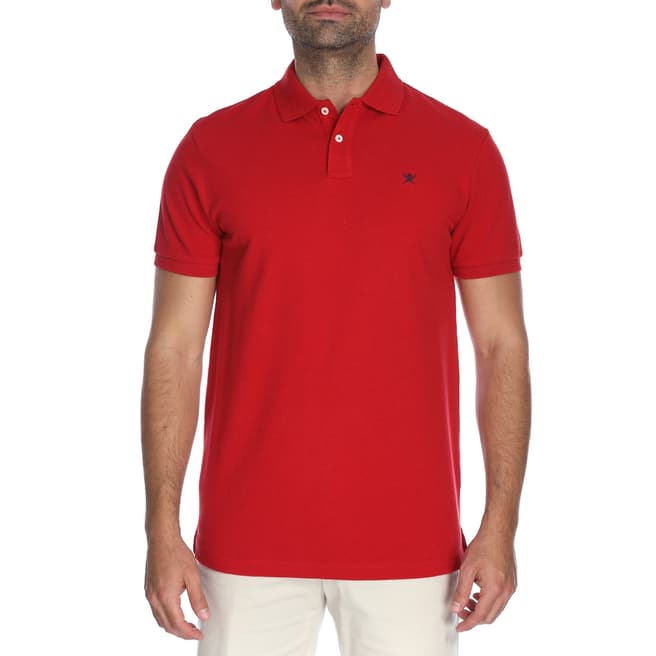 Hackett London Red/Sky Classic Cotton Polo Shirt