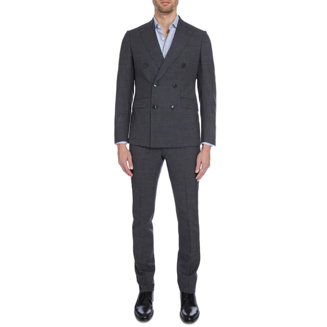 Hackett London Charcoal Check Classic Wool Suit