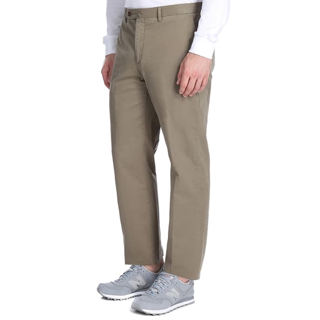 Hackett London Military Olive Sanderson Tailored Cotton Stretch Chinos