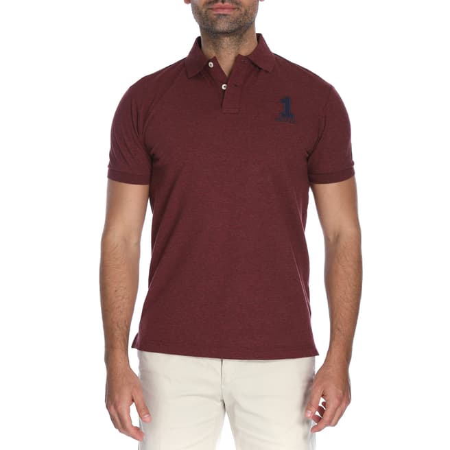 Hackett London Burgundy New Classic Cotton Blend Polo Shirt