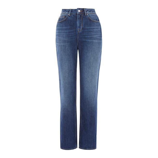 Karen Millen Denim Blue High-Waisted Original Fit Jeans