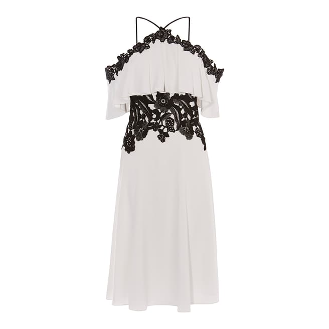 Karen Millen Monochrome Boho Off-The-Shoulder Dress