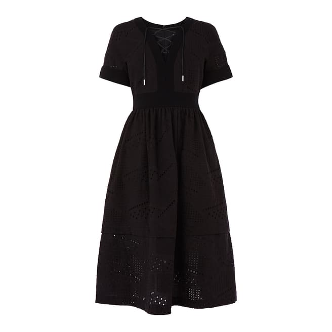 Karen Millen Black Lace A-Line Dress