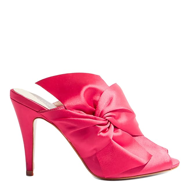Karen Millen Pink Oversized Bow Peep Toe Mules
