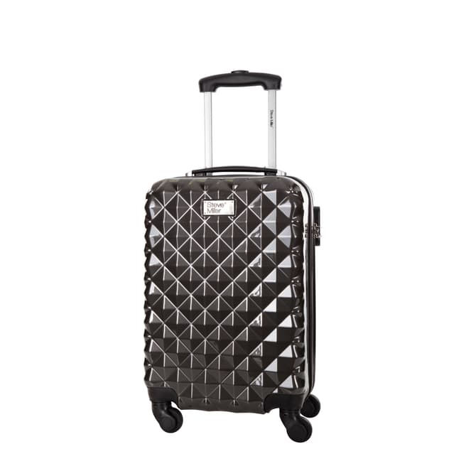 Steve Miller Charcoal 4 Wheel Rigid Heart Cabin Suitcase 46 cm