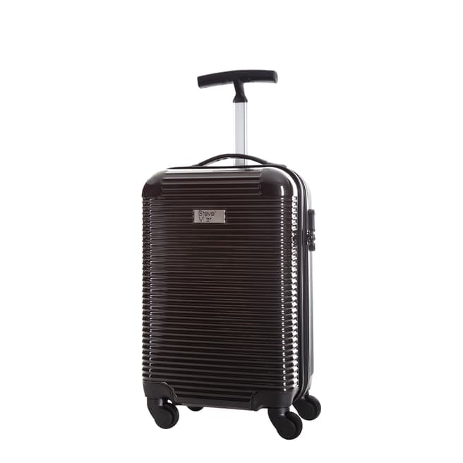 Steve Miller Black 4 Wheel Rigid Journey Cabin Suitcase 45cm