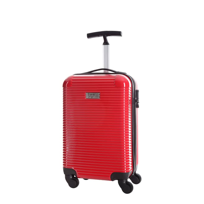 Steve Miller Red 4 Wheel Rigid Journey Cabin Suitcase 45cm