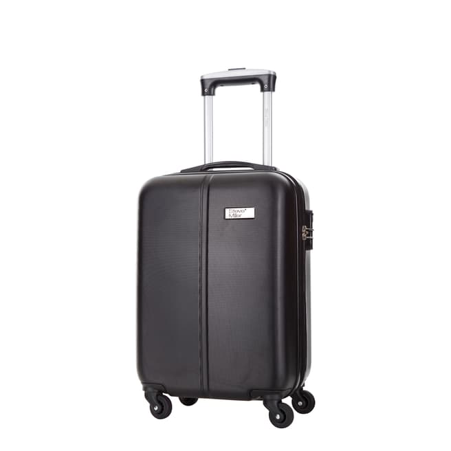Travel One Black 4 Wheel Rigid Wild Cabin Suitcase 46 cm