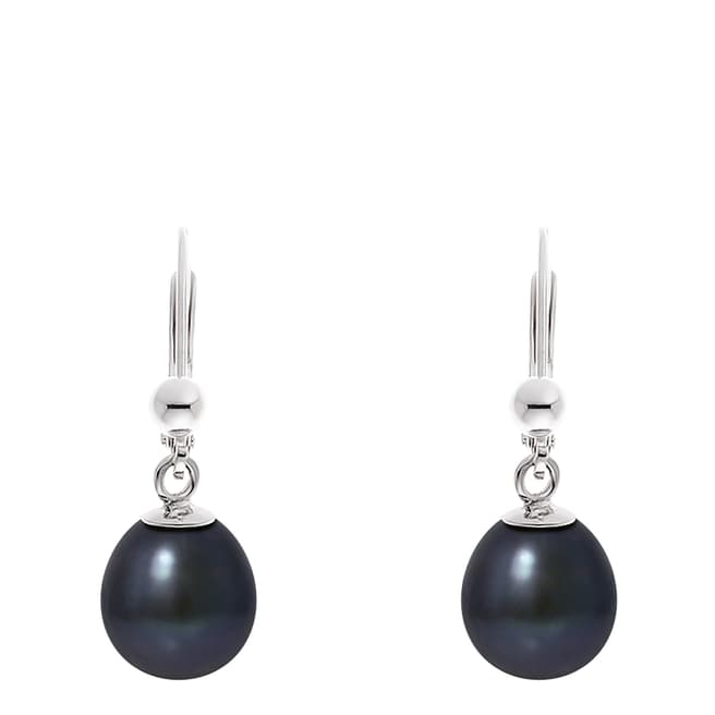 Atelier Pearls Black Tahitian Style Silver Freshwater Pearl Earrings