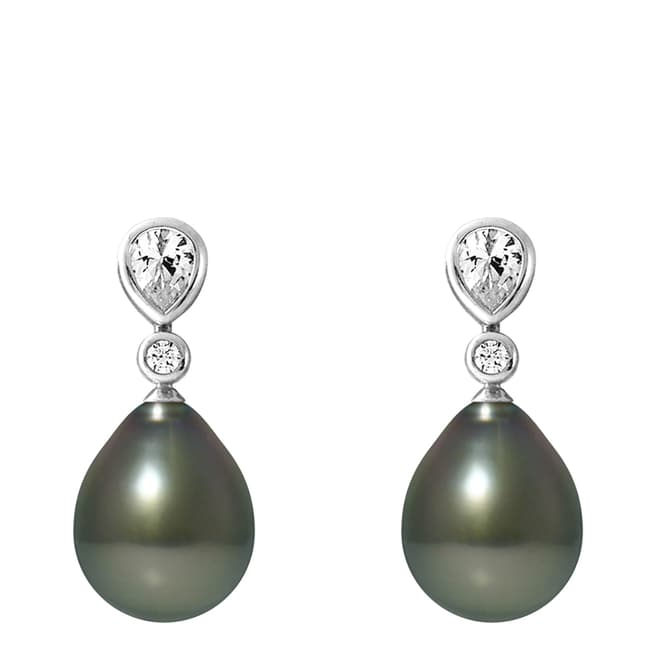 Atelier Pearls Silver Tahiti Pearl Earrings 8-9mm