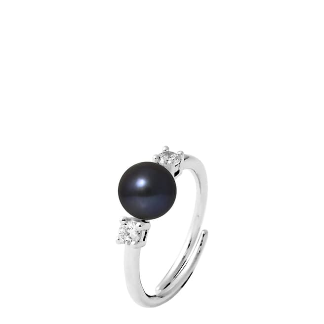 Atelier Pearls Black Tahitian Style Silver Freshwater Pearl Ring
