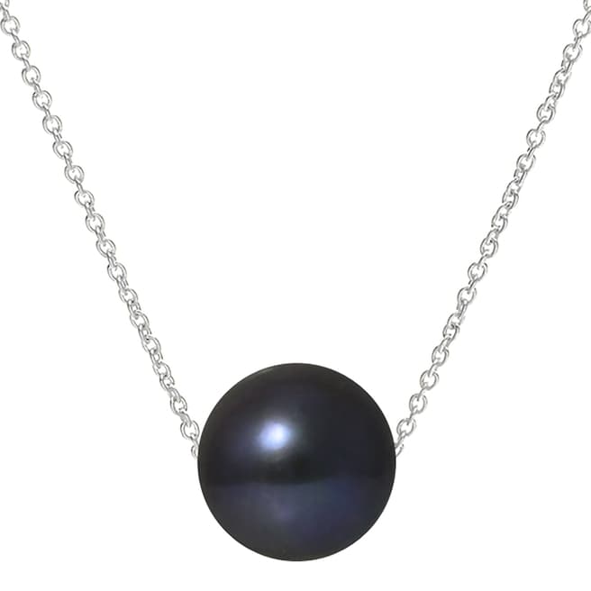 Ateliers Saint Germain Silver /Black Tahitian Style Freshwater Pearl Necklace 9-10mm