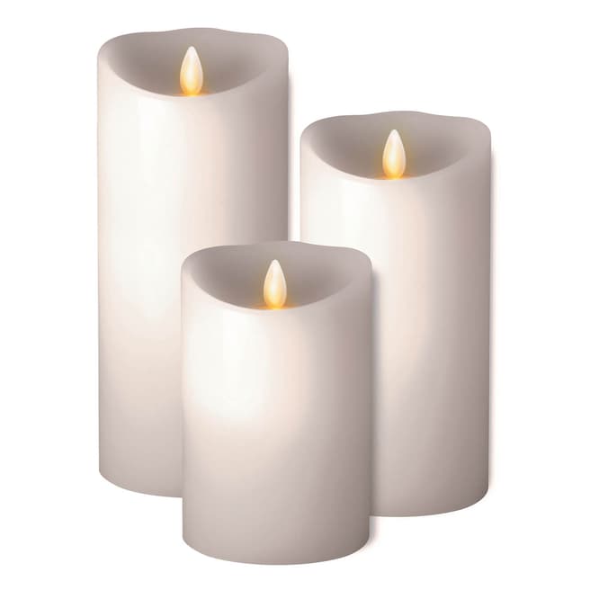 Luminara Ivory Flameless Candles Set of 3