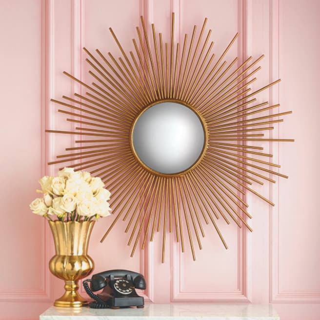 Two's Company Antiqued Gold Sunburst 101cm Wall Mirror