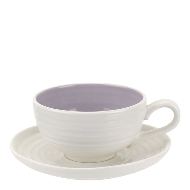 Sophie Conran Set of 4 Mulberry Tea Cups & Saucers