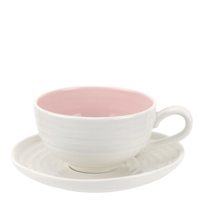 Sophie Conran Set of 4 Pink Tea Cups & Saucers