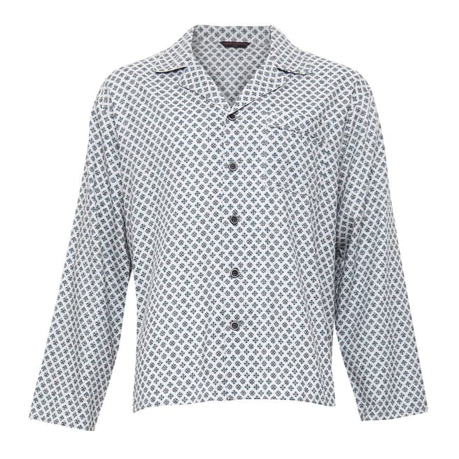 Cyberjammies Grey Freddie Woven Long Sleeve Tile Print Pyjama Top