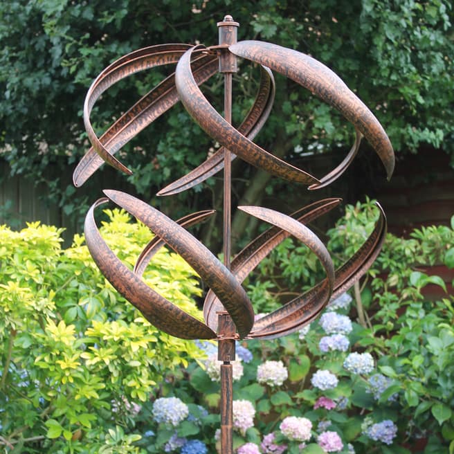 Creekwood Brushed Copper Sphere Wind Sculpture