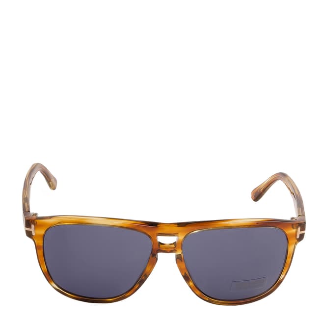 Tom Ford Women's Honey Striped Brown Lennon Sunglasses 55mm