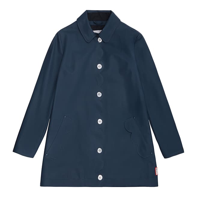 Hunter Women's Navy Original Refined Perforated A-Line Coat