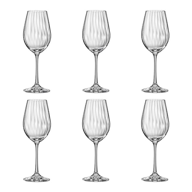 Ella Sabatini Set of 6 Waterfall Wine Glasses, 350ml
