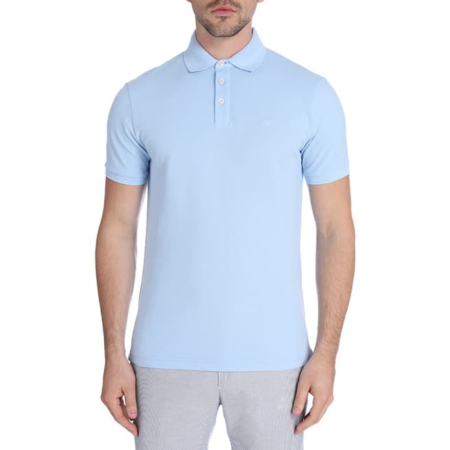 Hackett London Light Blue Stretch Cotton Polo Shirt