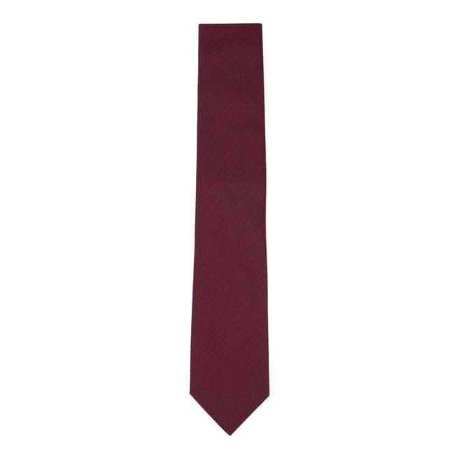 Hackett London Red Textured Solid Silk Tie