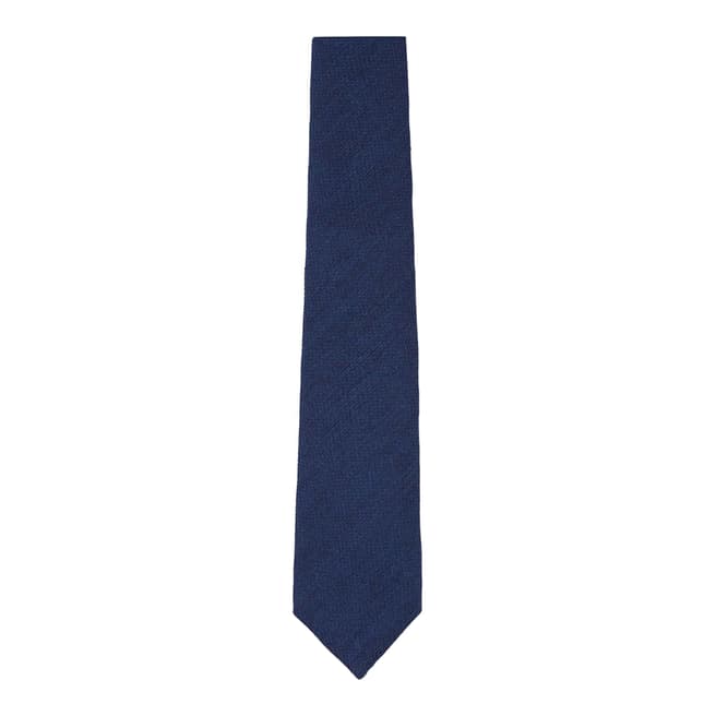 Hackett London Navy Woven Silk Tie
