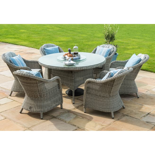 Maze Oxford 6 Seater Round Dining Set with Ice Bucket & Lazy Susan