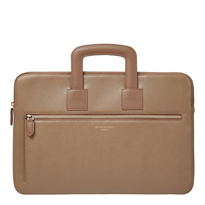 Aspinal of London Camel Carrera Leather Connaught Document Case