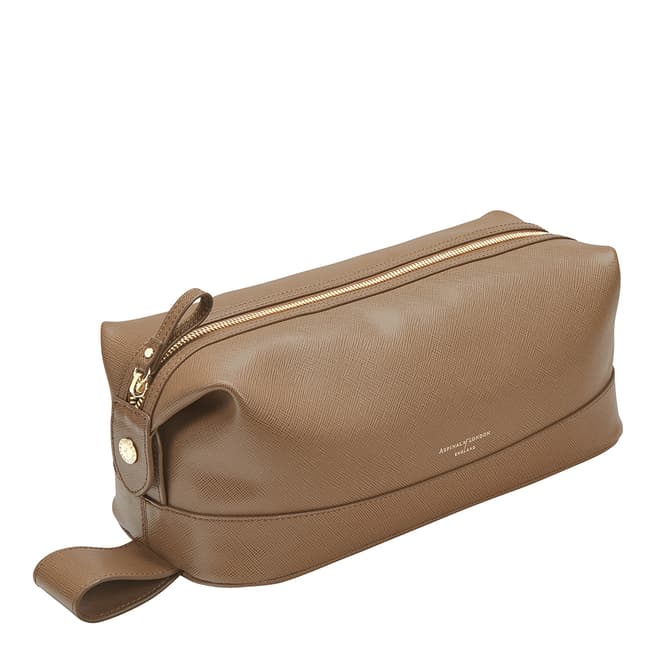 Aspinal of London Men's Camel Carrera Leather Classic Washbag