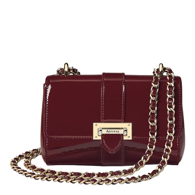 Aspinal of London Cherry Patent Leather Lottie Micro Bag